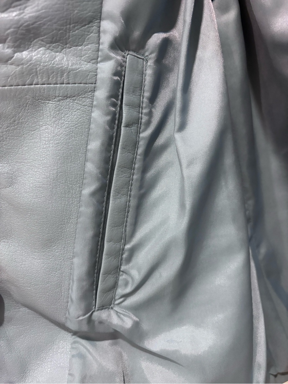 Vintage DANIER Pale Blue Genuine Leather Moto Racer Jacket Women's Lrg 3961 NEW - Picture 12 of 14